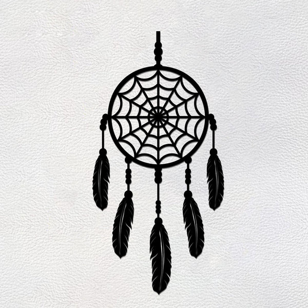Dream Catcher with Five Feathers Design Premium Wooden Wall Hanging