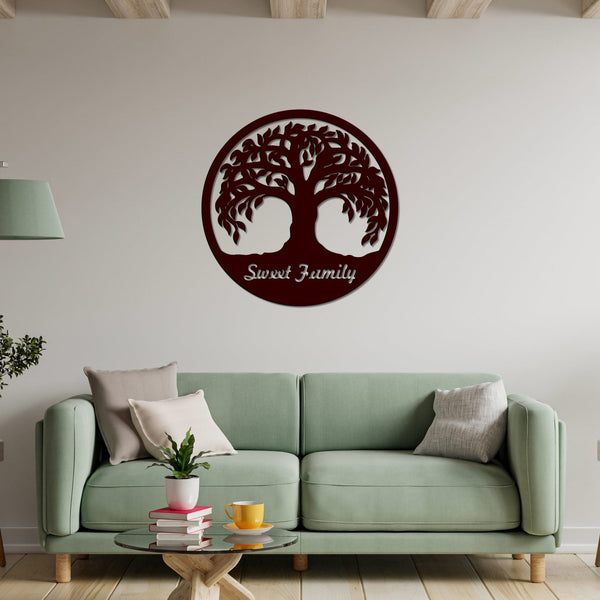 Tree Design in Circle Premium Wooden Wall Hanging