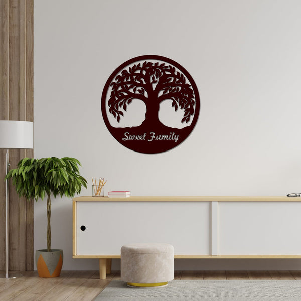 Tree Design in Circle Premium Wooden Wall Hanging