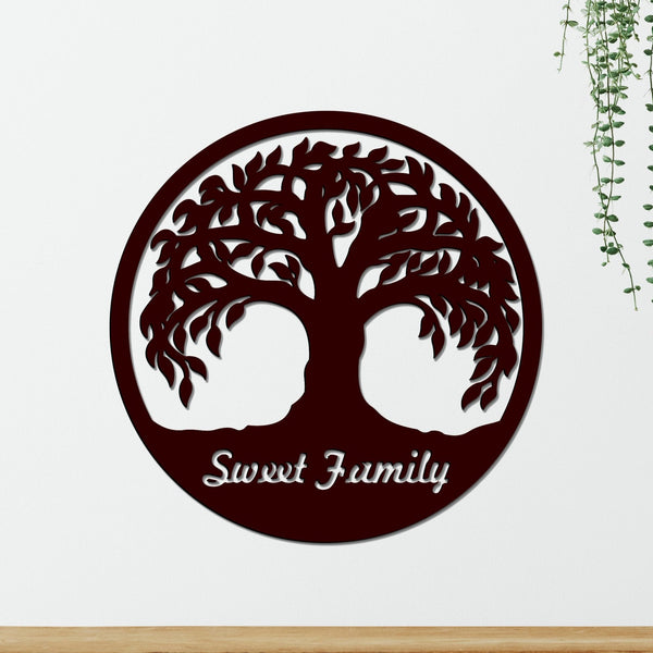 Tree Design in Circle Premium Wooden Wall Hanging