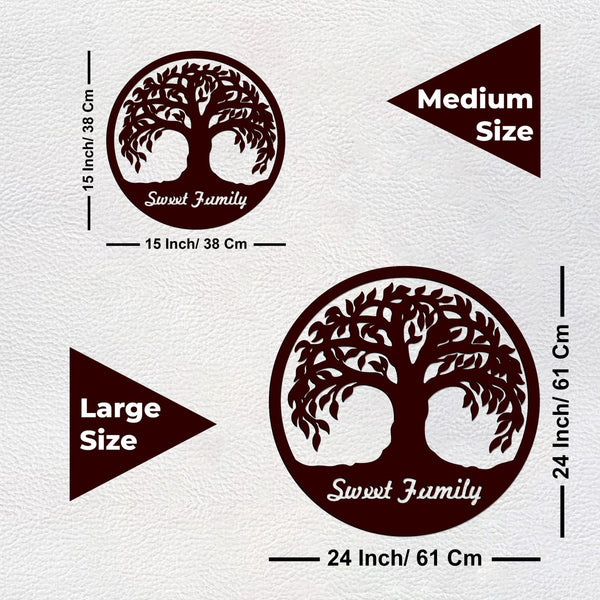 Tree Design in Circle Premium Wooden Wall Hanging