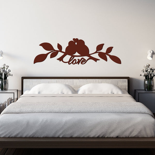 Premium Wooden Wall Hanging – Lovebirds on Tree Branch