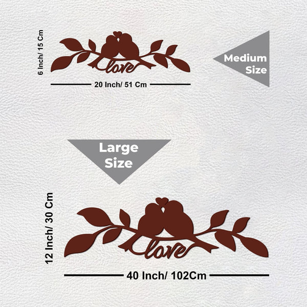 Premium Wooden Wall Hanging – Lovebirds on Tree Branch