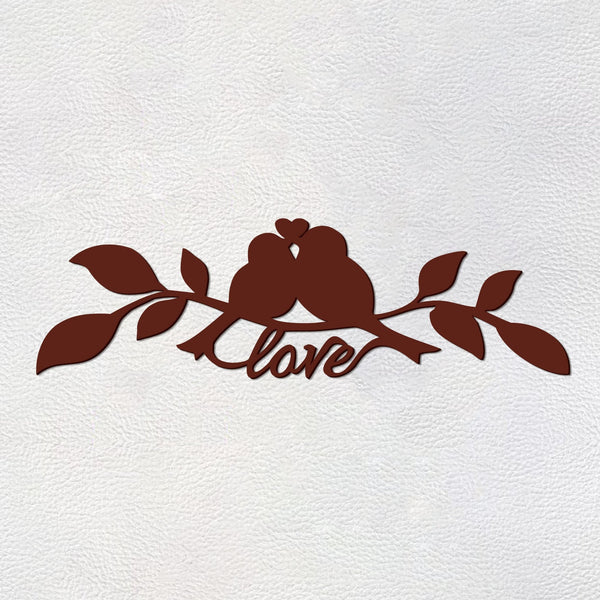 Premium Wooden Wall Hanging – Lovebirds on Tree Branch