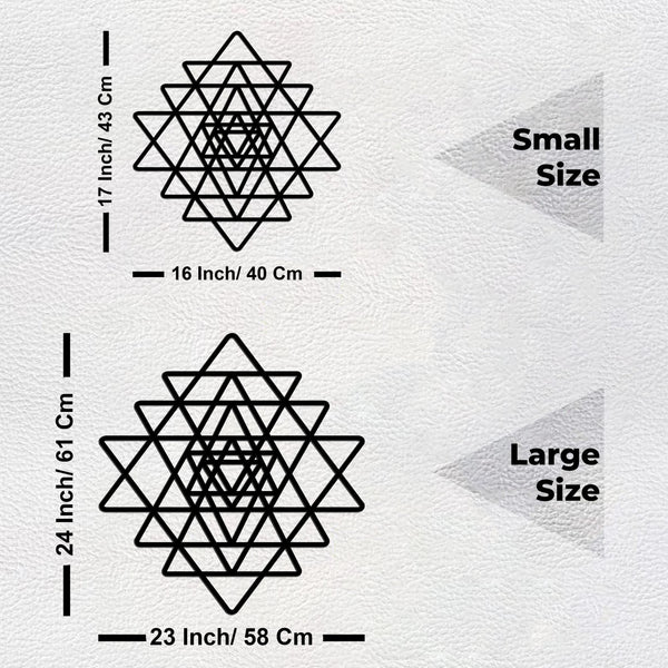 Exquisite Black Sri Yantra Wooden Wall Hanging – Symbol of Harmony & Elegance