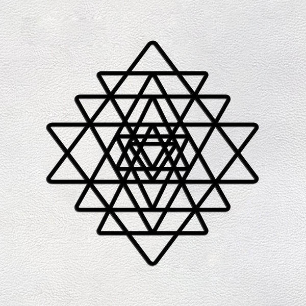 Exquisite Black Sri Yantra Wooden Wall Hanging – Symbol of Harmony & Elegance