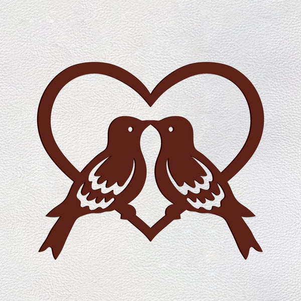 Beautiful Two Birds in Heart Design Premium Quality Wooden Wall Hanging