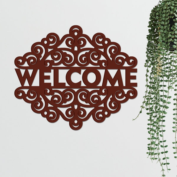 Beautiful “Welcome” Text Wooden Wall Hanging – Elegant, Handcrafted Décor for a Warm Ambiance