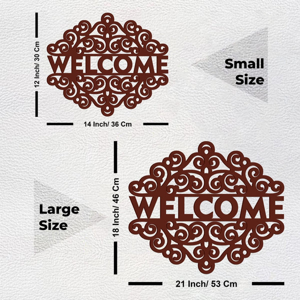 Beautiful “Welcome” Text Wooden Wall Hanging – Elegant, Handcrafted Décor for a Warm Ambiance