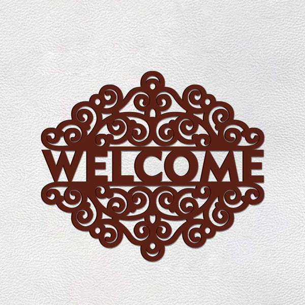 Beautiful “Welcome” Text Wooden Wall Hanging – Elegant, Handcrafted Décor for a Warm Ambiance