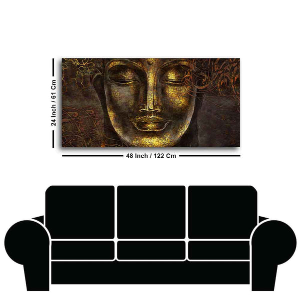Divine Serenity – Lord Buddha Sculpture Canvas Painting