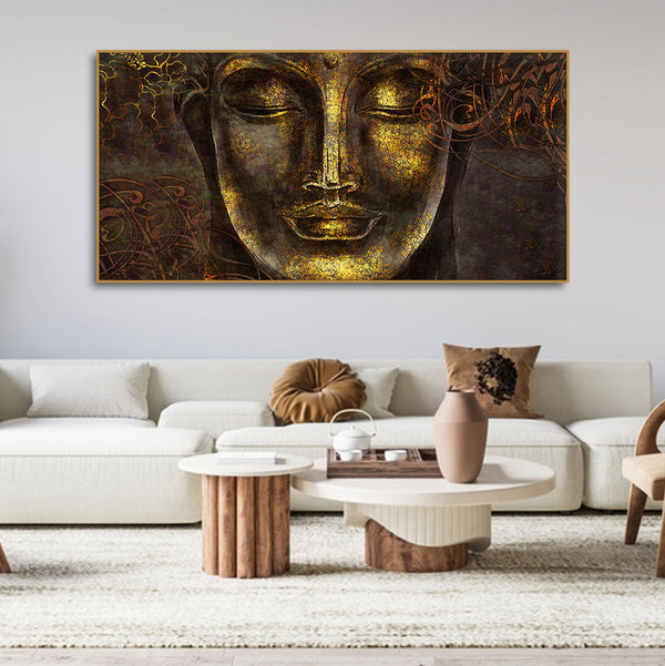 Divine Serenity – Lord Buddha Sculpture Canvas Painting