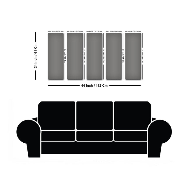 Gautam Buddha Face Wall Painting (5 Pieces)