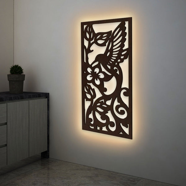 Premium Animal, Bird & Pet Wall Art with LED Backlighting – Walnut Finish