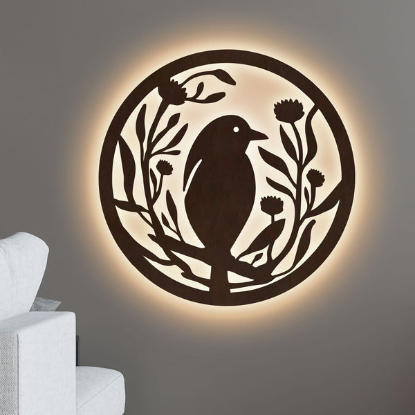 Premium Animal, Bird & Pet Wall Art with LED Backlighting – Walnut Finish