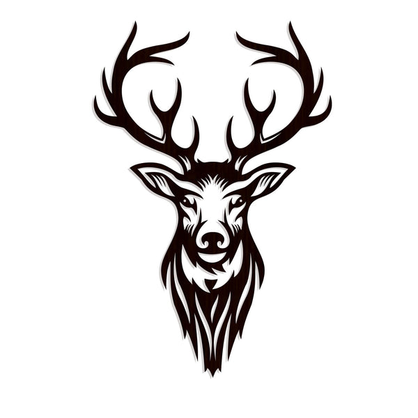 Beautiful Deer Head Premium Backlit Wooden Wall Hanging with LED Night Light Walnut Finish