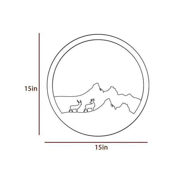 Beautiful Scenery Deer LED Wooden Wall Light – Walnut Finish