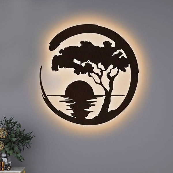 Bring Nature Home – Tree & Sunset LED Wall Art