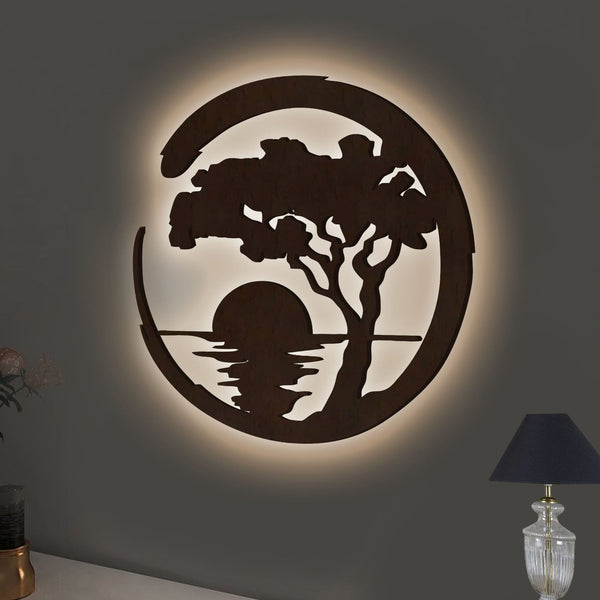 Bring Nature Home – Tree & Sunset LED Wall Art