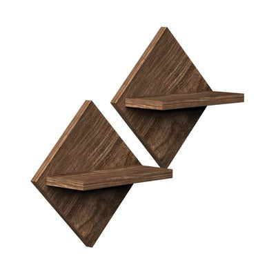 Classic Designer Wooden Wall-Mounted Shelf – Set of Two