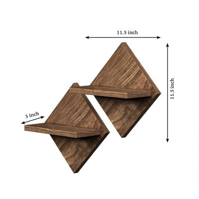 Classic Designer Wooden Wall-Mounted Shelf – Set of Two