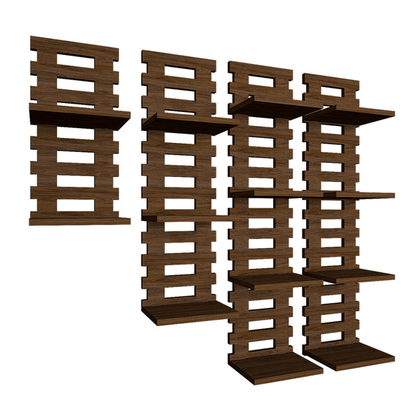 Cool Pattern Dark Walnut Planter Shelves Set Of 4