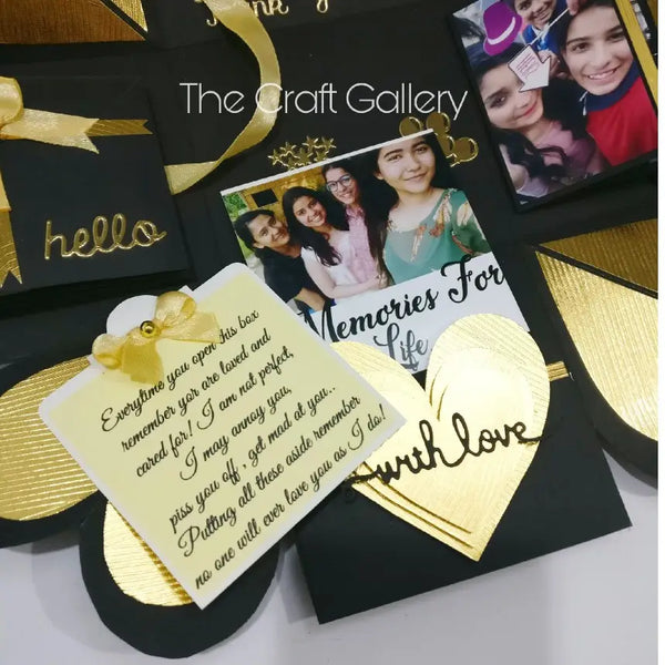 Gold And Black Single Layer Explosion Box