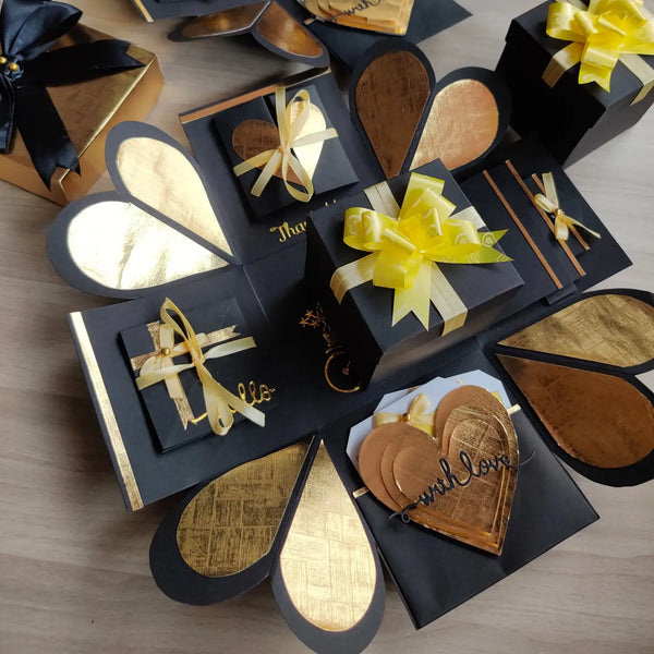 Gold And Black Single Layer Explosion Box