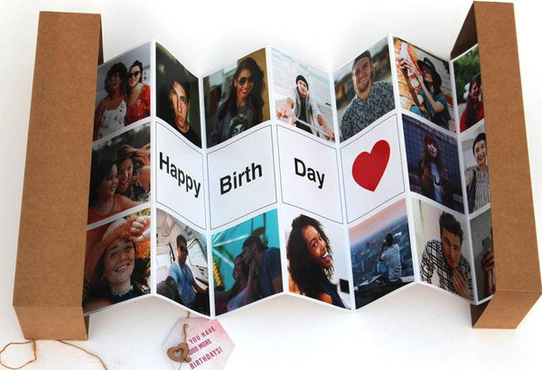 Brown Zig Zag Photo Box - Gifty
