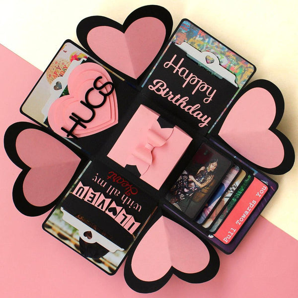 Handmade Pink Luxe Photo Explosion Box - Gifty