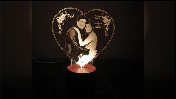 Heart Acrylic Lamp (Multicolour) - Gifty