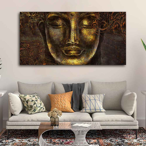Divine Serenity – Lord Buddha Sculpture Canvas Painting