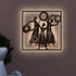 Tribal Women Folk Dance Backlit Wooden Wall Decor with LED Night Light Walnut Finish