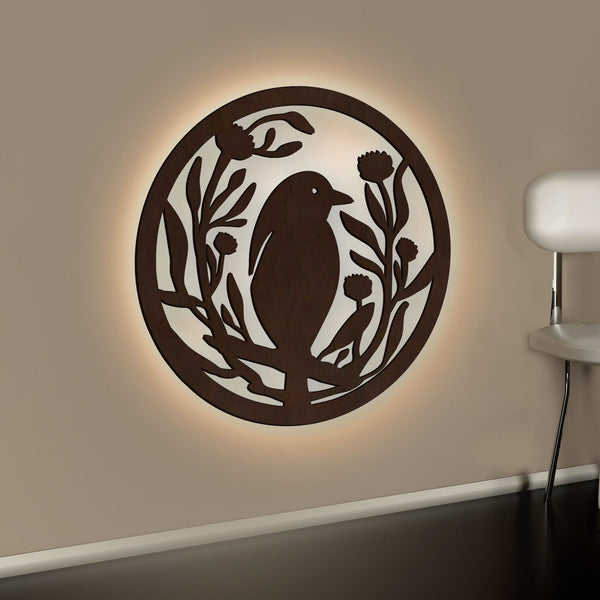 Premium Animal, Bird & Pet Wall Art with LED Backlighting – Walnut Finish