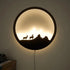 Beautiful Scenery Deer LED Wooden Wall Light – Walnut Finish
