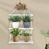 Cross Rope Wooden Wall Hanging Planter Shelf – White