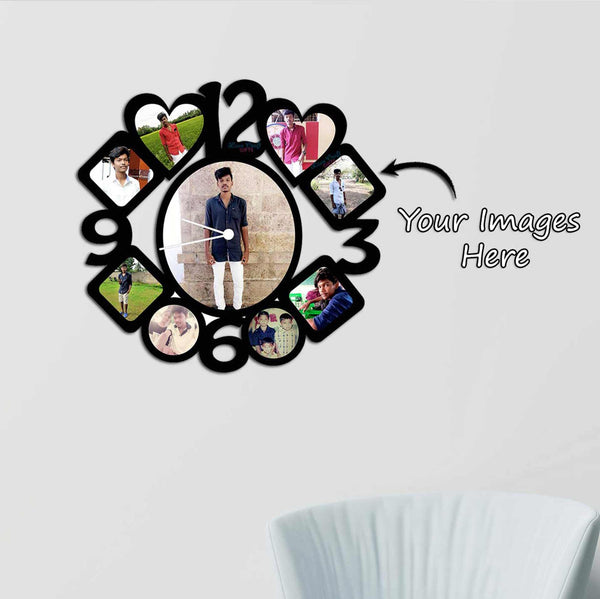 Wall Clock (Personalised - 9 Photos) - Gifty