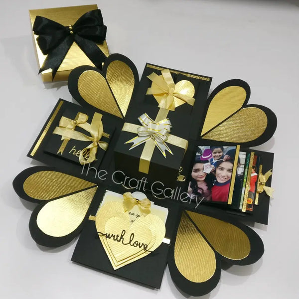 Gold And Black Single Layer Explosion Box