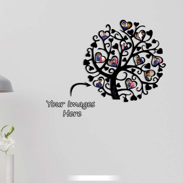 Heart-shaped Photo Family Tree (Personalised - 11 photos) - Gifty