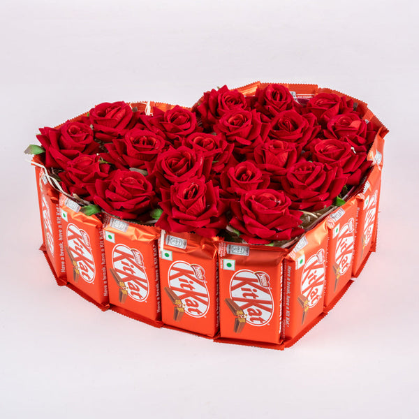 Valentine's Day KitKat and Rose Bouquet