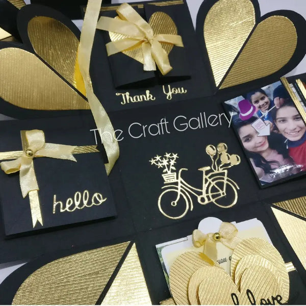Gold And Black Single Layer Explosion Box