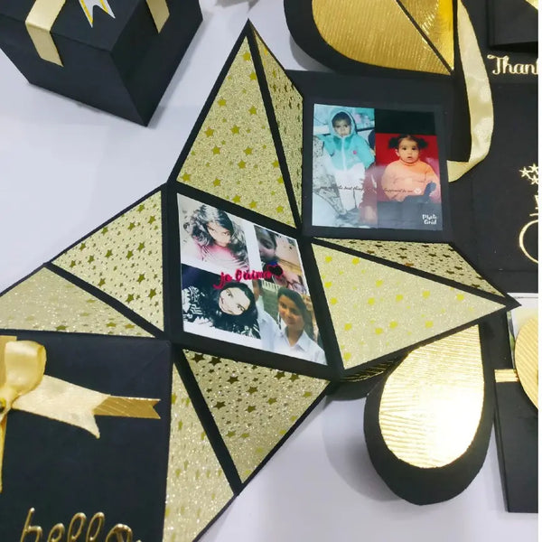 Gold And Black Single Layer Explosion Box
