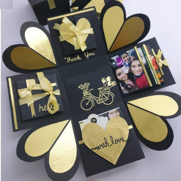 Gold And Black Single Layer Explosion Box